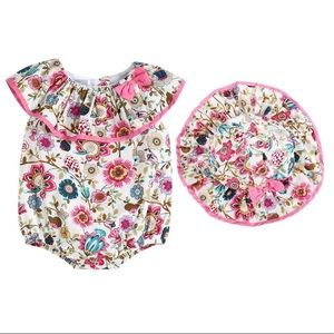 Lil Cactus Floral Bubble Romper & Hat